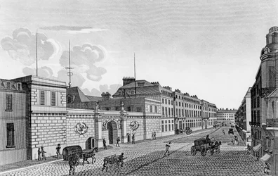 Vista del Banco de Francia desde la Rue Croix-des-Petits-Champs, 1800
